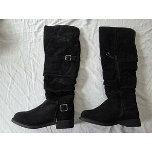 NWOT Bucco 6 Zylea Equestrian Boots Black Faux Suede 131854